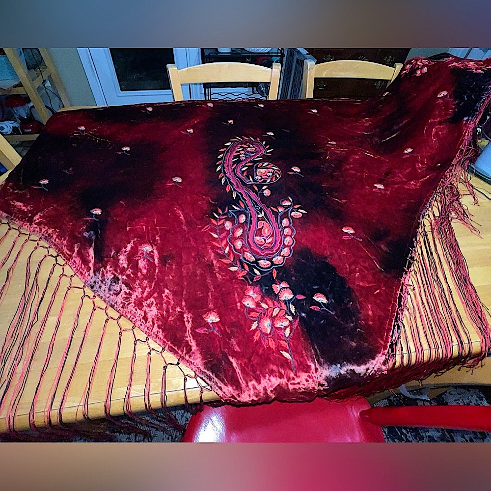 Adrienne Landau Oversized Velvet Shawl Scarf